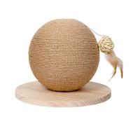 Generisch Cat Scratching Ball - 26 x 21 cm Wood | Sisal Cat Scratcher | Caat Scratch Puzzle Enrichment Box | Claw Board for Play Exercises, Entertainment and Furniture Protection