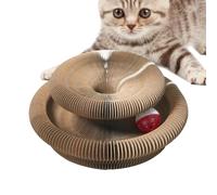 Generisch Cat Scratching Board, Round Cardboard Cat Scratching Pad, Interactive Cat Scratching Stand, Cat Scratching Pad, Cardboard Cat Toy with Bell Ball to Prevent Boredom in House Cats