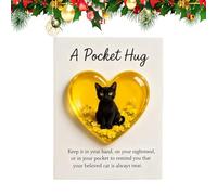 Generisch Cat Souvenir - Cute Heart-Shaped Keepsake | Miniature Cats with a Positive Card - For Pet Lovers as an Expression of Compassion and Encouragement for the Bookshelf and