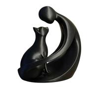 Generisch Cat Statue - Cute Decorative Memorial Ornament Man and Cat Figure Sculpture Artistic Display Accent for Living Room Bedroom Study | Charming SAMM