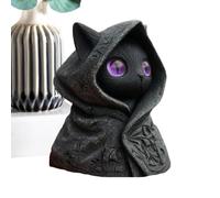 Generisch Cat Statues Decoration for Home, Black Cat Decorative Resin with Cape - Table Sculpture Decoration Item for Office Home Dashboard Interior Shelf Collector, Halloween