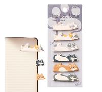 Generisch Cat Sticky Notes - 180 Sheets Cartoon Paper Markers with Strong Adhesive, Cute Funny Sticky Notes Set for Writing Reminders, Messages and Bookmarks, Creative Stationery