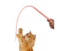 Generisch Cat Teaser, Kitten Tail Toy, Silicone Wiggle Stick, Interactive Game for Cats, Tail Shape Bar, Entertainment Toy for Interior Keepers, Soft Tracking