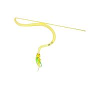 Generisch Cat Teaser Rod with Squeaker and Feathers - Snake Shaped Interactive Mesh Toy for Kittens in the Home, Boredom for Exercise, Entertainment and Hunting Drive