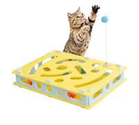 Generisch Cat Thinking Toy - Interactive Cat Toy with Food Maze - Labyrinth Play Box with Bell Balls and Digging Openings as a Cat Toy for Activity