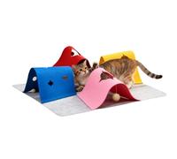 Generisch Cat Toy Mat - Flexible Plush Material, Durable Fibre Component, 4-in-1 Tunnel, Interactive Kitten Exercise Blanket for Indoor and Outdoor Use to Reduce Boredom When Travelling