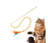 Generisch Cat Toy - PVC Handle Stick + Soft Mesh Tube + Tassel Feathers 38 cm | Kitten Toy | Teaser | Interactive Cat Wand for Movement, Hunting Instinct Training, Playing, Binding and