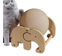 Generisch Cat Toy Sisal Rope - Solid Wood Base, Non-Slip Scratching Ball, Interactive Toy Rabbit , Natural Sisal | Cat Exercise Wheel Alternative for Playing in