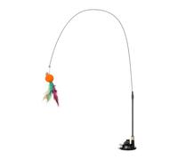 Generisch Cat Toy with Feathers - Suction Cup Cat Fishing Rod for Kittens | Reusable Suction Cup Kitten Toy - For Outdoor, Garden, Park, Home, Daily Play & Training