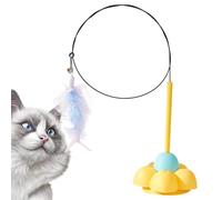 Generisch Cat Wand Toy for House Cats, Cat Feather Wand Toy, Cat Toy with Sticky Suction Cup - Flexible Steel Wire Cat Teaser Fishing Toy for Chewing
