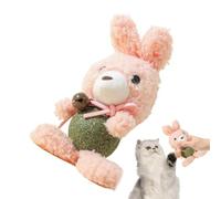 Generisch Catnip Balls - Cartoon Bunny Catnip Toy for House Cats - Cat Bite Toy, Unique Plush Toy with Bell, Interactive Chew Toy for Fun Play