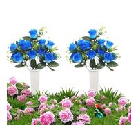 Generisch Cemetery Flowers - Realistic Artificial Flower Bouquet for Graves | Cemetery Flowers for Grave Vase for Decoration, for Memorial Place Lawn Patio Memorial Day