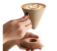 Generisch Ceramic Coffee Mugs, Retro Wooden Handle, 5 Inch Design Water Bottle with Heat Resistance, Ceramic Mug with Comfortable Handle, Kitchen Dining Accessories in Elegant Style, Home Travel