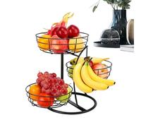 Generisch Cesto per Frutta e Verdura | 11.81 pollici Con Supporto Portabanane | Cesto a Ripiani per Frutta da Appoggio | Per Dispensa Casa Appartamento Festa Patate Cipolle Pane Snack