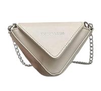 Generisch Chain Sling Bag for Women, Shoulder Bag for Women, Small Clutch Chains, Purse Triangle Shaped, Hobo Sling Bag for Shopping, Travel and Dating, White, Siehe Beschreibung