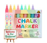 Generisch Chalk Markers - 8 Pieces Wisbare Blackboard Colours Chalk Pens Set - Coloured Chalk Pens - For Artists Students Children Classroom Home Office Whiteboards Restaurant Wedding Signs