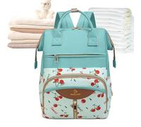 Generisch Changing Bag Backpack - 38 x 26 x 18 cm Bag - Backpack, Nappy Bag, Waterproof Capacity Maternity Wind Bag, Children's Day Station with Changing Pads for Father, Men, Green, see