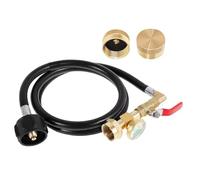 Generisch Charge Adapter for Propano - Propane Adapter with Bright Indicator in the Dark | to Brass Connection with Hose for Outdoor Ovens, Barbecues, Caravans and Camping