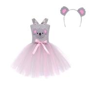 Generisch Charming Koala Role Play Dress for Cute Cartoon Party Outfit for Stage Performances Festive Children's Dress for 2 to 12 Years Ideal for Halloween Carnival Costume Events