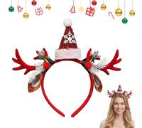 Generisch Cheerful Headdress - Santa Deer Hat for School Event | ABS + Cloth with Costume Design, Ideal for Women Girls Family Vacation Gathering Holiday Dress Up