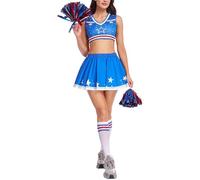 Generisch Cheerleader Costume Set, Elastic and Colourful Sexy Fancy Dress Costume, Women's Cheerleader Uniform for Cosplay, for Women, Wives, Daughters, Girls, Teenagers