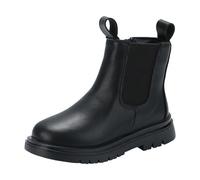 Generisch Chelsea Boots Children's Girls Boots Elegant Leather Children's Boots Plain Ankle Boots Simple Riding Boots Basic Winter Boots Wellington Boots Waterproof Winter Boots, black, 13 UK Child