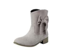 Generisch Chelsea Boots Women's Classic Boots Ankle Boots Short Shaft Booties Non-Slip Winter Boots Casual Shoes Ankle Boots Low Boots Shoes Mid Calf Boot Ankle Boot Short Autumn, gray, 10 UK