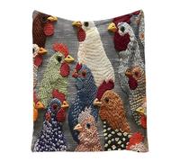 Generisch Chicken Blanket, Flannel Quilt, Foldable and Machine Washable, Rooster Throw Blanket - For Picnic, Sofa, Bed, Indoor, Home, Bedroom, Birthdays and House Warming