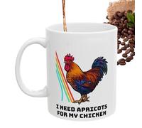 Generisch Chicken Design Coffee Mug, 350 ml Ceramic Water Mug, Original Coffee Cups as a Gift, for Evening Break, Travel, Home, Kitchen and Morning