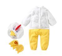 Generisch Chicken Halloween Costume Baby, Baby Chicken Costume, Long Sleeve Animal Hat Dress Up and Shoes Set, Fuzzy Romper, Cute Cartoon Bodysuit for Halloween, Christmas, Cosplay