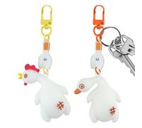 Generisch Chicken Keyring - Fried Chicken Car Clips with Colour Changing Pendant - 2 x Colour Changing Cute Pendant, Car Decoration Interior Mirror Accessories for Men and Women