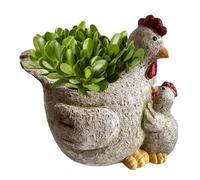 Generisch Chicken Planter, Animal Succulent Planter for Indoor Plants, Parent-Child Statue Flower Bonsai Plant Holder, Cartoon Pots and Outdoor Areas