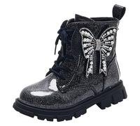 Generisch Children's Autumn Korean Edition Girls Soft Sole Boots New Comfortable Kids Shoes For Autumn And Winter, black, 6 UK Child