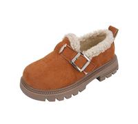 Generisch Children's Boots with Bright Colours Side Zip Cute Ankle Boots for Girls Robust Outdoor Shoes Warm Winter Boots with Non-Slip Sole, brown, 10.5/11 UK Child