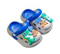 Generisch Children's Clogs with Fun 3D Animal and Car Badges - Lightweight Mules with Fold-Down Heel Strap | Non-Slip Garden and Bathing Shoes