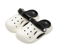 Generisch Children's Clogs with Straps Non-Slip EVA Slippers Adjustable Bathing Shoes Soft Garden Shoes Breathable Lightweight Summer Sandals for Toddlers Boys Girls, A white, 12.5 UK Child