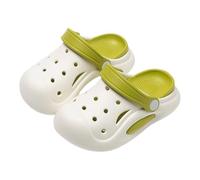 Generisch Children's Clogs with Straps Non-Slip EVA Slippers Adjustable Bathing Shoes Soft Garden Shoes Breathable Lightweight Summer Sandals for Toddlers Boys Girls, A Green, 8 UK Child