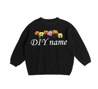 Generisch Children's DIY Embroidered Pure Knitted Jumper Name Tailored Jumper, black, 2 Years