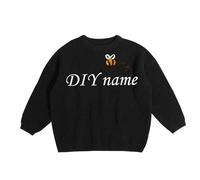 Generisch Children's DIY Embroidered Pure Knitted Jumper Name Tailored Jumper, black, 7 Years