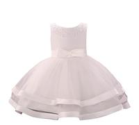 Generisch Children's Girls' Ball Gown Bow Wedding Dress Fancy Dress Folk Festival Party Dress Wedding Dress Tulle Party Evening Dress Cocktail Dress Carnival Costume Christening Dresses Summer Dress