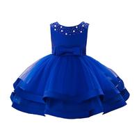 Generisch Children's Girls' Ball Gown Bow Wedding Dress Fancy Dress Folk Festival Party Dress Wedding Dress Tulle Party Evening Dress Cocktail Dress Carnival Costume Christening Dresses Summer Dress