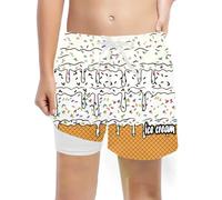 Generisch Children's Jogging Bottoms Boys Swimming Trunks for Children Summer Beach Pool Waistband Adjustable Print Comfortable 5 14 Years Boys Shorts 98, White, 10-12 Years
