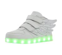 Generisch Children's LED 7 Colours Light High Top Children's Light Shoes USB Colourful Luminous Shoes, White, 7 UK Child