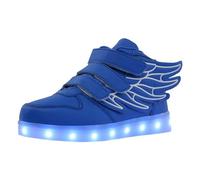 Generisch Children's LED 7 Colours Light High Top Children's Light Shoes USB Colourful Luminous Shoes, blue, 11.5 UK Child