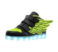 Generisch Children's LED 7 Colours Light High Top Children's Light Shoes USB Colourful Luminous Shoes, Green, 9 UK