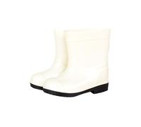 Generisch Children's Rain Boots, Rubber, Waterproof, Non-Slip, Plain Wellington Boots, Half Height, Lightweight Rain Boots, Rain Shoes for Boys and Girls Going Out in the Rain, White, 5 UK Child
