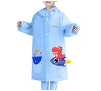 Generisch Children's Raincoat Boys Girls Students Kids Baby Poncho Nursery Dinosaur Body Reflective Raincoat, lightblue, 4-6 Years