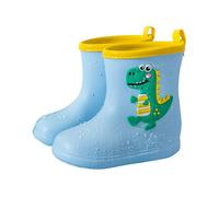 Generisch Children's shoes, short rain boots for the way to school, slip-on boots as garden boots, rubber, waterproof girls' boots with non-slip sole for wet days, lightblue, 29.9