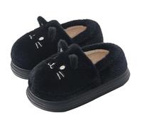 Generisch Children's Slippers Boys Girls Funny Cuddly Soft Slippers Toddler Non-Slip Slippers Cute Funny Women's Slippers Fluffy Slippers, black, 3.5