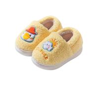 Generisch Children's slippers for girls with cuddly winter design, soft soles, cute cartoon motifs, ideal for toddlers in the house area, cosy warmth thanks to high-quality workmanship, yellow, 6 UK